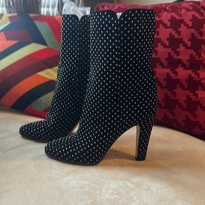 New Jimmy Choo Suede Studded Accent Mid-Calf Boots 37